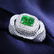 14 K White Gold Tsavorite Garnet (GRS) & Diamond Ring