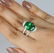 14 K / 585 White Gold Tsavorite Garnet & Diamond Ring