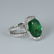 14 K / 585 White Gold Tsavorite Garnet & Diamond Ring - 4