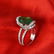 14 K / 585 White Gold Tsavorite Garnet & Diamond Ring - 8