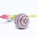 14 K / 585 White Gold Diamond and Ruby Navel Ring - 2