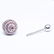 14 K / 585 White Gold Diamond and Ruby Navel Ring - 3