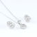14K White Gold PINK Diamond Pendant Necklace & Earrings - 2