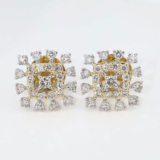 18 K / 750 Yellow Gold IGI Certified Diamond Earrings (1 of 7)