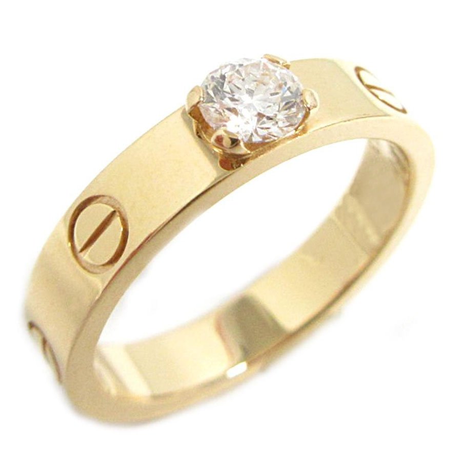 18 K Yellow Gold CARTIER Style Solitaire Diamond Ring (1 of 1)