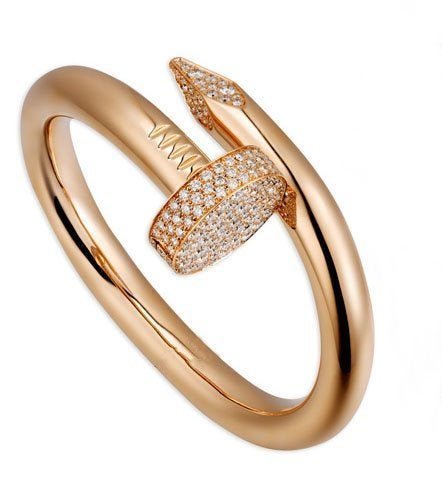 14 K 585 Yellow Gold Cartier Style Nail Head Diamond Ring