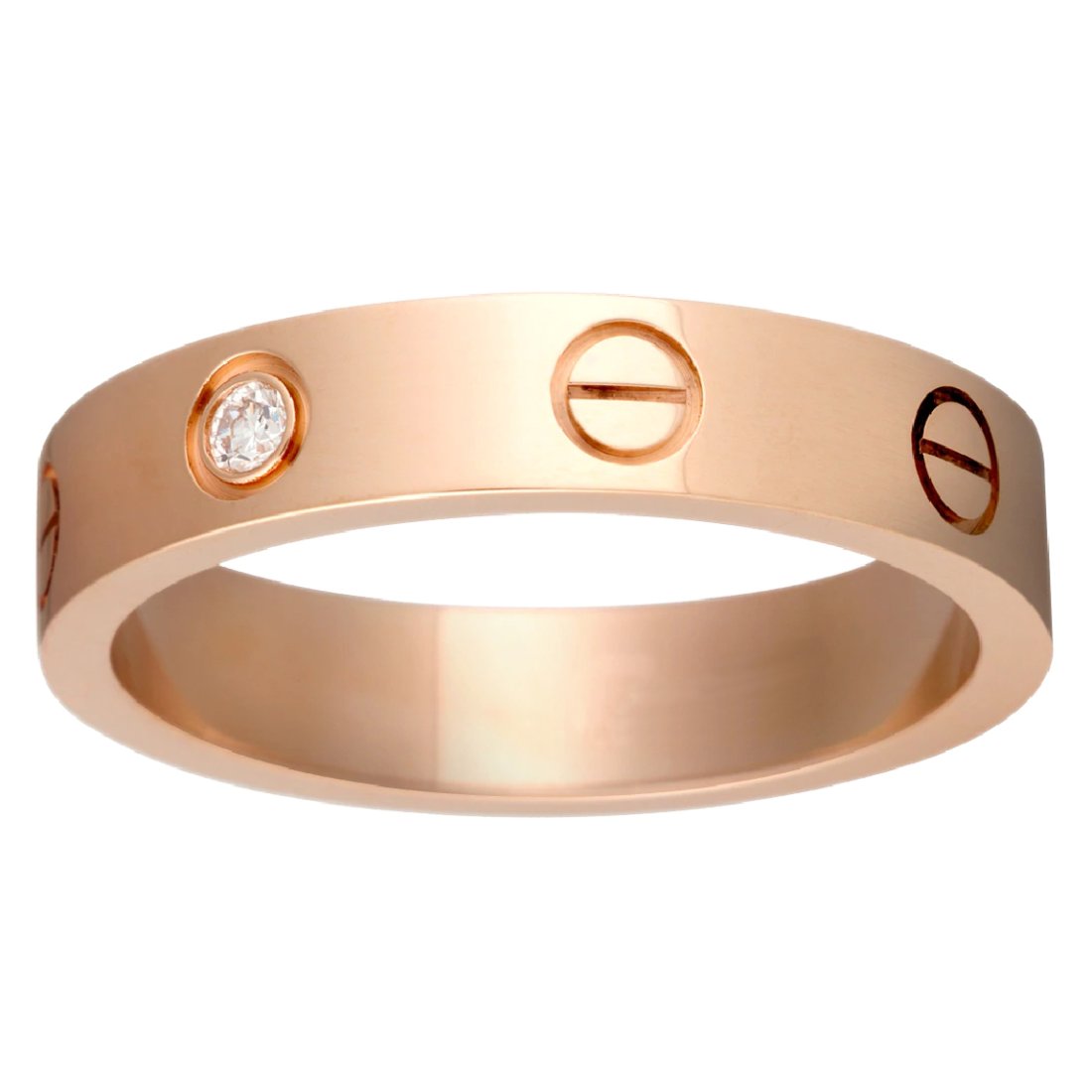 18 K / 750 Rose Gold Cartier Style Diamond Band Ring (1 of 3)