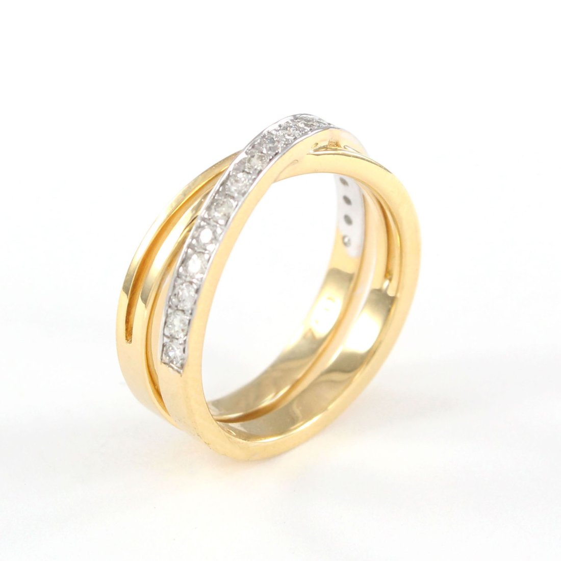 18 K / 750 Yellow Gold CARTIER Style Diamond Ring (1 of 5)