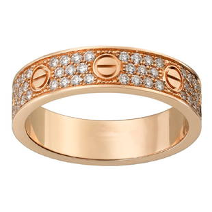 18 K / 750 Rose Gold Cartier Style Love Wedding Band Ring: RESERVE PRICE - 2500 $  18 K / 750 Rose Gold Cartier Style Love Wedding Band Ring &nbsp; Gross gold weight - 5.620 g 18 K Hallmarked Rose gold Ring size - US 7