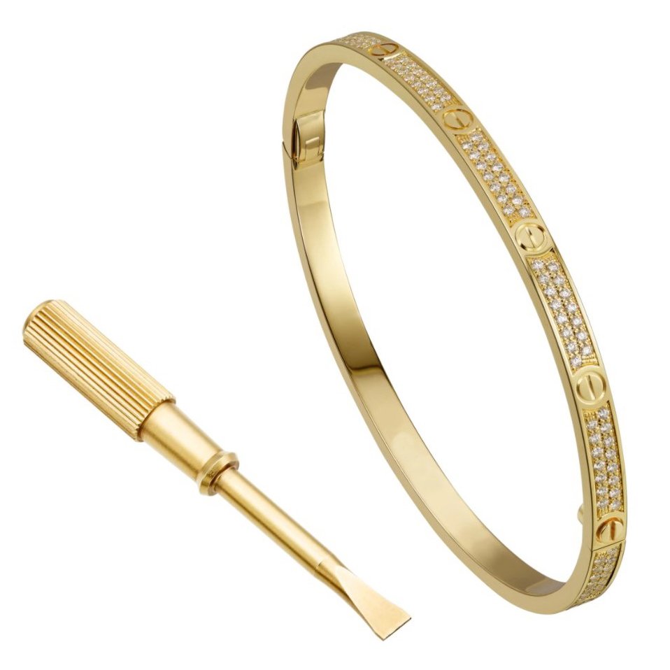 14 K Cartier Style Diamond Love Bracelet Screwdriver 0358 On Feb 12 23 Kissing Auction In New Delhi