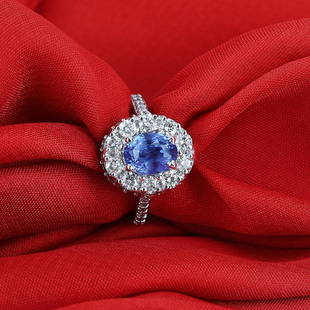 14 K White Gold Blue Sapphire (IGI certified) & Diamond Ring: RESERVE PRICE - 3000 $ 14 K / 585 White Gold Blue Sapphire (IGI certified) and Diamond Ring 14 K Solid Hallmarked White gold Gross gold Weight - 7.630 g Dimensions - 15 m