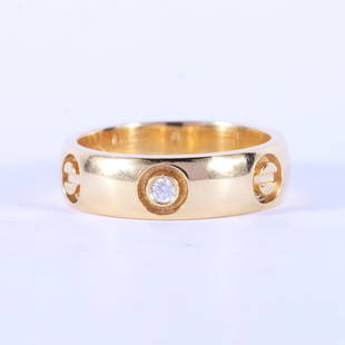 18 K Yellow Gold CARTIER Style Eternity Wedding Band: RESERVE PRICE - 1200 $ 18 K / 750 Yellow Gold CARTIER Style Eternity Wedding Band 18 K / 750 Hallmarked Yellow gold Gross Gold weight - 6.010 g Ring size - 5.5 Total ct.