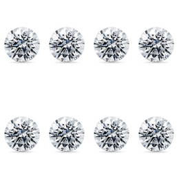 Set of 8 - 0.16 ct. Round Brilliant Diamonds UNTREATED
