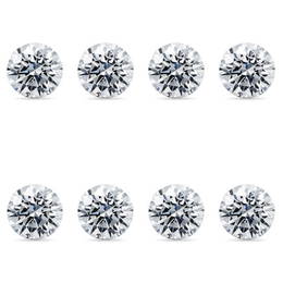 Set of 8 - 0.16 ct. Round Brilliant Diamonds UNTREATED