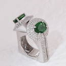 14 K / 585 White Gold Designer Tsavorite & Diamond Ring