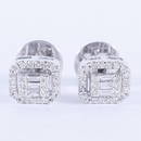 14 K / 585 White Gold Diamond Earring Studs