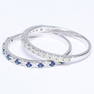 14 K White Gold Diamond and Blue Sapphire Ring set