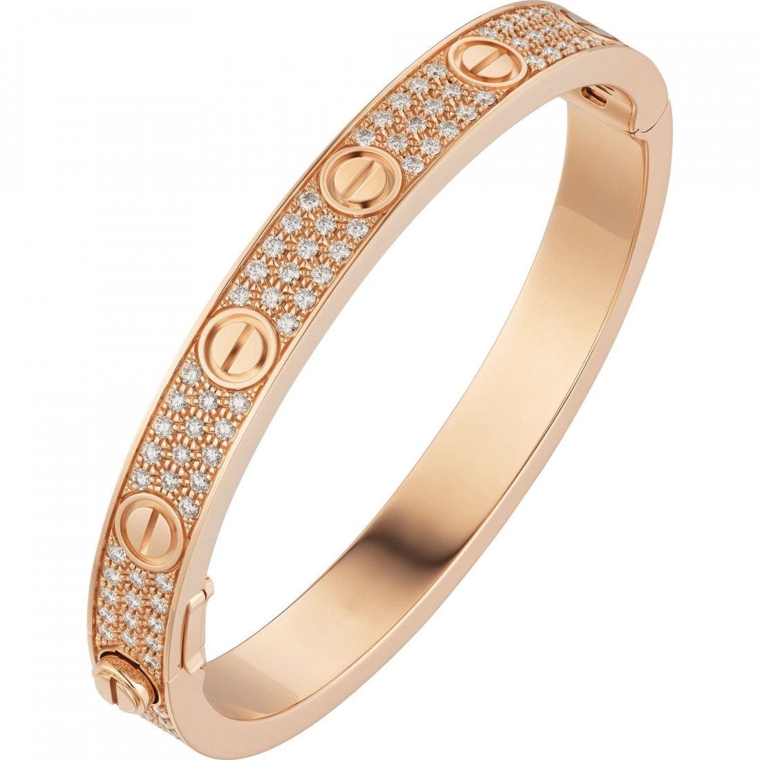 14 K Cartier Style Diamond Love Bracelet (1 of 1)
