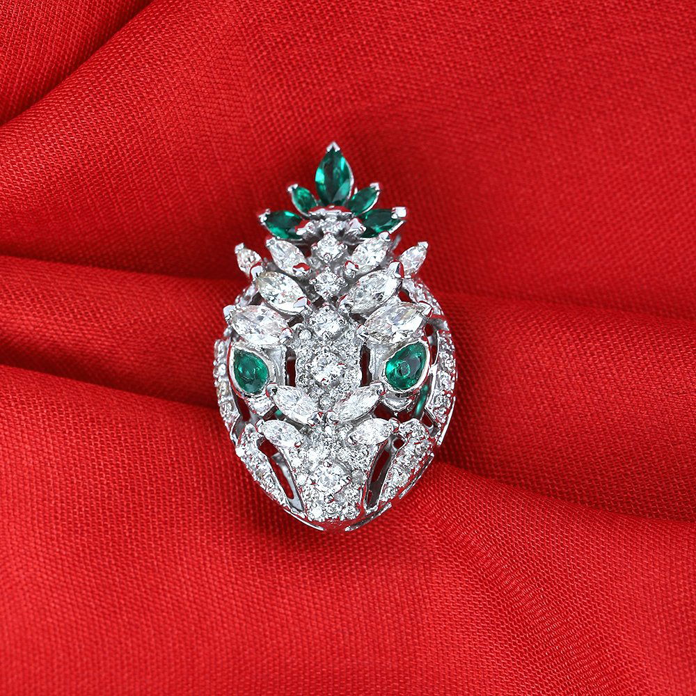 14 K 585 White Gold Bvlgari Style Serpenti Brooch Auction