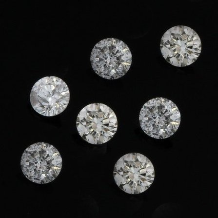 Set of 7 - 0.35 ct. Round Brilliant Diamonds UNTREATED (1 of 1)