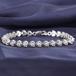 14 K / 585 White Gold Diamond Bracelet