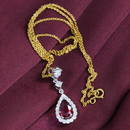 14 K White & Yellow Gold Ruby & Diamond Pendant