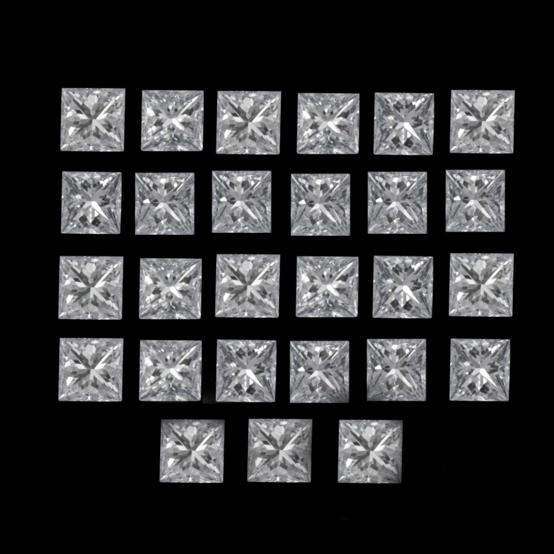 Set of 27 - 0.54 ct. Princess cut Diamonds - UNTREATED (1 of 1)