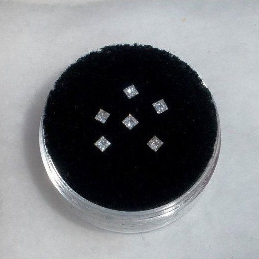 Set of 6 - 0.24 ct. Princess Cut Diamonds - H-I / SI-I (1 of 1)