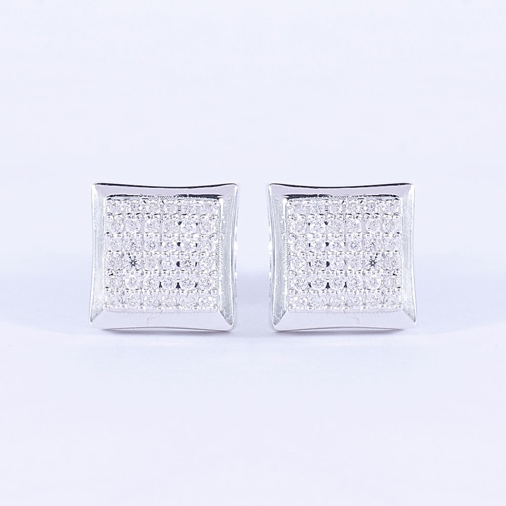IGI Certified 14 K / 585 White Gold Diamond Earring Studs (1 of 5)