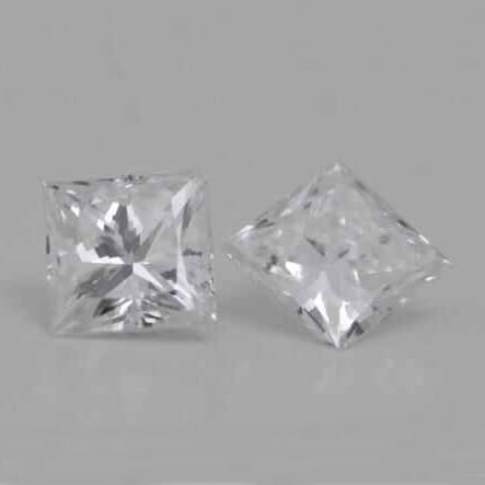 0.10 ct. Pair of Princess cut Diamonds - G-H UNTREATED