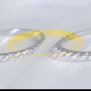 14 K / 585 Yellow Gold Diamond Band Ring: 14 K / 585 Yellow Gold Diamond Band Ring 14 K Hallmarked Yellow Gold Gross metal weight - 1.400 g Ring size - UK N - EU 54 - US 7 Diamond Details Ct. Weight