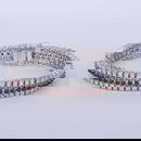 14K White Gold 3 Line Rubies & Diamonds Tennis Bracelet