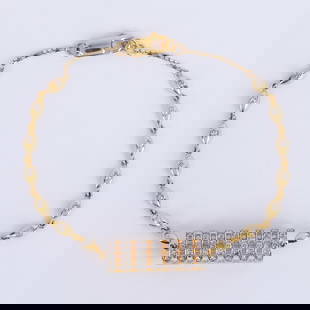 IGI Certified 14 K / 585 Yellow Gold Diamond Bracelet: IGI Certified 14 K / 585 Yellow Gold Diamond Bracelet Hand crafted Gross gold weight - 6.590 g 14 K solid Hallmarked Yellow gold Diamond Details  Ct. Weight - 0.97 ct.