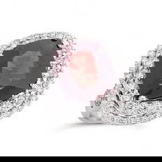 IGI Certified 14 K / 585 White Gold Spinel (Lotus Certified) & Diamond Ring: IGI Certified 14 K / 585 White Gold Spinel (Lotus Certified) & Diamond Ring Gross gold weight - 8.840 g 14 K Solid Hallmarked White Gold Ring size - US 7 Spinel Details