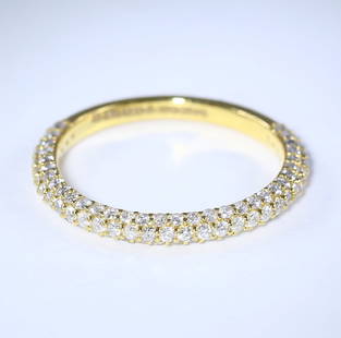 IGI Certified 14K/585 Yellow Gold Diamond Band Ring: IGI Certified 14K/585 Yellow Gold Diamond Band Ring Gross gold weight - 1.720 g 14 K Solid Hallmarked Yellow Gold Ring size - US 7 Diamond Details Ct. Weight - 1.02 ct