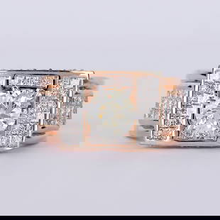 14 K / 585 Rose Gold Diamond Ring: 14 K / 585 Rose Gold Diamond Ring 14 K / 585 Hallmarked Rose gold Gross Gold weight - 6.920 g Ring size - US 7 Center Diamond Details (IGI Certified)