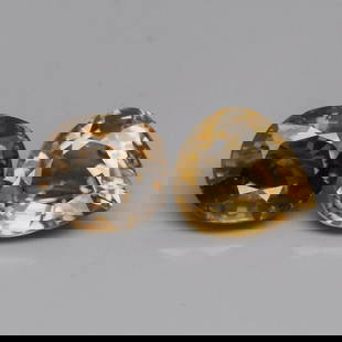 4.40 ct. Pair of Natural Yellow Zircons - MADAGASCAR: 4.40 ct. Pair of Natural Yellow Zircons - MADAGASCAR Shape - Pear & OvalColor - YellowClarity - VSCt. Weight - 4.40 ct.Dimensions - 7.30 x 6.40 and 7.80 x 7.00 mmNo. of Zircon - 2 Origin -