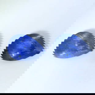 IGI Cert. 1.00 ct. Set of 2 Blue Sapphires - Madagascar: IGI Certified 1.00 ct. Set of 2 Blue Sapphires - Madagascar Color - Blue Cut - Pear Mixed cut Clarity - SI Ct. Weight - 0.48 + 0.52 = 1.00 ct. Dimensions - 6.01 x 4.10 x 2.37 mm and 7.01 x 4.0