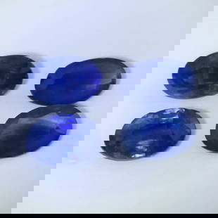 IGI Cert. 2.43 ct. Set of 4 Blue Sapphires MADAGASCAR: IGI Certified 2.43 ct. Set of 4 Blue Sapphires - MADAGASCAR Color - Deep Blue and Blue Cut - Oval Mixed cut Clarity - VS-SI Ct. wt. - 0.81 + 0.50 + 0.50 + 0.62 = 2.43 ct. Dimensions - 6.15 x 4