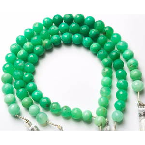 98.00 ct. Chrysoprase Round Beads strand for Necklace