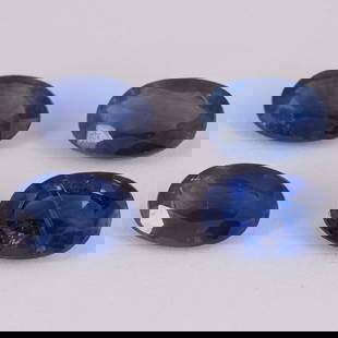 IGI Cert. 2.17 ct. Set of 4 Blue Sapphires MADAGASCAR: IGI Certified 2.17 ct. Set of 4 Blue Sapphires - MADAGASCAR Color - Blue Cut - Oval Mixed cut Clarity - SI Ct. Weight - 0.52 + 0.60 + 0.59 + 0.46 = 2.17 ct. Dimensions - 6.07 x 3.92 x 2.47 mm