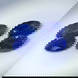 IGI Certified Set of 4 Blue Sapphires - MADAGASCAR: IGI Certified 2.27 ct. Set of 4 Blue Sapphires - MADAGASCAR Color - Blue and Deep Blue Cut - Oval Mixed cut Clarity - VS-SI Ct. Weight - 0.57 + 0.71 + 0.49 + 0.50 = 2.27 ct. Dimensions - 6.10