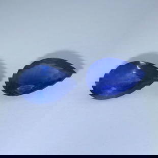IGI Cert.Set of 2 Blue Sapphires 0.89 ct. - MADAGASCAR: IGI Certified 0.89 ct. Set of 2 Blue Sapphires - Madagascar Cut - Pear Mixed cut Color - Blue Clarity - VS - SI Ct. Weight - 0.43 + 0.46 = 0.89 ct. Dimensions - 6.01 x 3.89 x