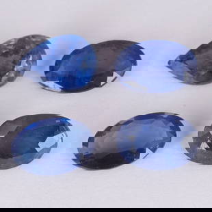 IGI Cert. 1.93 ct. Set of 4 Blue Sapphires - MADAGASCAR: IGI Certified 1.93 ct. Set of 4 Blue Sapphires - MADAGASCAR Color - Blue Cut - Oval Mixed cut & Pear Mixed cut Clarity - SI Ct. Weight - 0.61 + 0.41 + 0.46 + 0.45 = 1.93 ct. Dimensions - 5.92