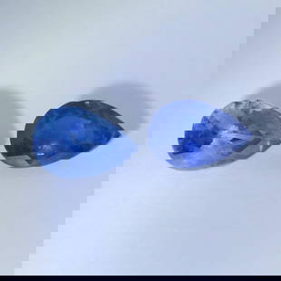 IGI Certified Set of 2 Blue Sapphires - Madagascar: IGI Certified Set of 2 Blue Sapphires - Madagascar Color - Blue Cut - Pear Mixed cut Clarity - VS-SI Ct.Weight - 0.58 + 0.58 = 1.16 ct. Dimensions - 5.95 x 4.08 x 3.19 mm and 5.92 x 3.93 x 2.9