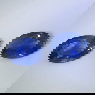 Set of 2 IGI Certified 0.82 + 0.69 = 1.51 ct. Sapphires: Set of 2 IGI Certified 0.82 + 0.69 = 1.51 ct. Sapphires Color - Blue and Violetish Blue Cut - Oval Mixed cut Clarity - VS-SI Ct. wt. - 0.82 + 0.69 = 1.51 ct. Dimensions - 6.87 x 5.07 x 2.68 mm and 6.8