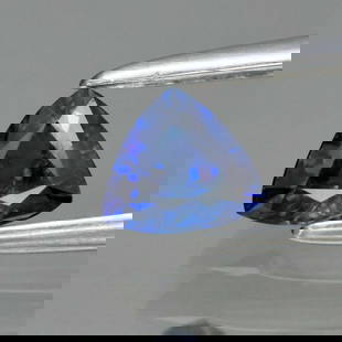 0.27 ct. Natural Royal Blue Sapphire - MADAGASCAR: 0.27 ct. Natural Royal Blue Sapphire - MADAGASCAR Shape - Trillion Color - Royal Blue Clarity - SI1 Ct. Weight - 0.27 ct. Dimensions - 4.30 x 4.00 x 2.00 mm Origin - MADA