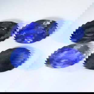 Set of 4 IGI Certified 2.39 ct. Blue Sapphires: Set of 4 IGI Certified 2.39 ct. Blue Sapphires Color - Blue and Deep Blue Cut - Oval Mixed cut Clarity - VS-SI Ct. wt. - 0.76 + 0.45 + 0.64 + 0.54 = 2.39 ct. Dimensions - 6.00 x 4.02 x 3.30 mm