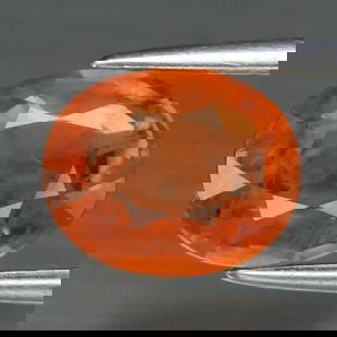 2.00 ct. Natural Orange Sapphire - MADAGASCAR: 2.00 ct. Natural Orange Sapphire - MADAGASCAR Shape - Oval Color - Orange Clarity - SI1 Ct. Weight - 2.00 ct. Dimensions - 8.00 x 6.50 x 3.70 mm Origin - MADAGASCAR, AFRI