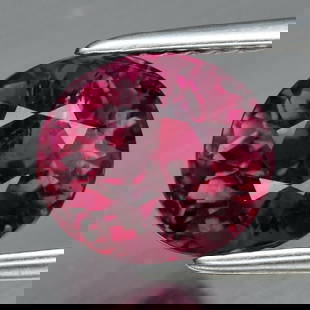 2.08 ct. Unheated Rubellite Tourmaline - MOZAMBIQUE: 2.08 ct. Natural Unheated Reddish Purple Rubellite Tourmaline - MOZAMBIQUE Shape - Oval Color - Reddish Purple Clarity - SI1 Ct. Weight - 2.08 ct. Dimensions - 8.50 x 7.50 x 6.40 mm